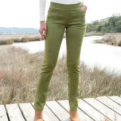 Broek<Blancheporte Rechte broek met elastische taille olijfgroen