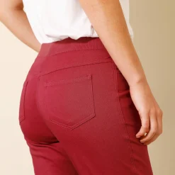 Broek<Blancheporte Rechte broek met elastische taille rood
