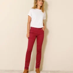 Broek<Blancheporte Rechte broek met elastische taille rood