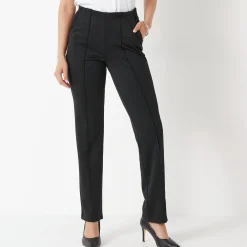 Broek<Blancheporte Rechte broek met platte buik-effect, tricot zwart