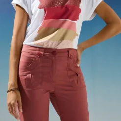 Broek<Blancheporte Rechte 7/8-broek met stretch terracotta