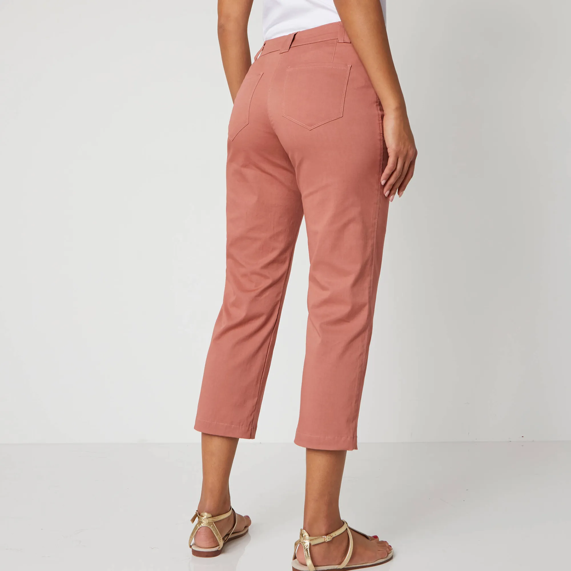 Broek<Blancheporte Rechte 7/8-broek met stretch theeroze