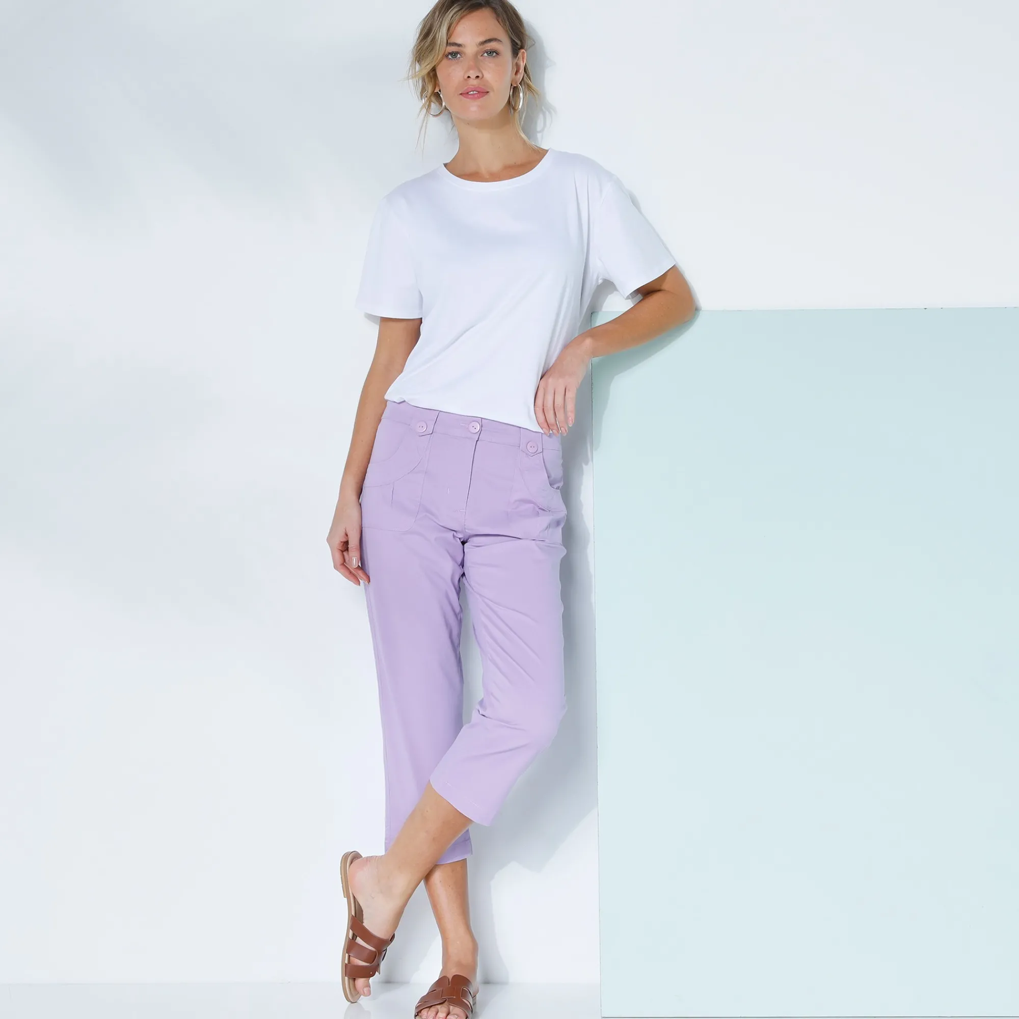 Broek<Blancheporte Rechte 7/8-broek met stretch parma