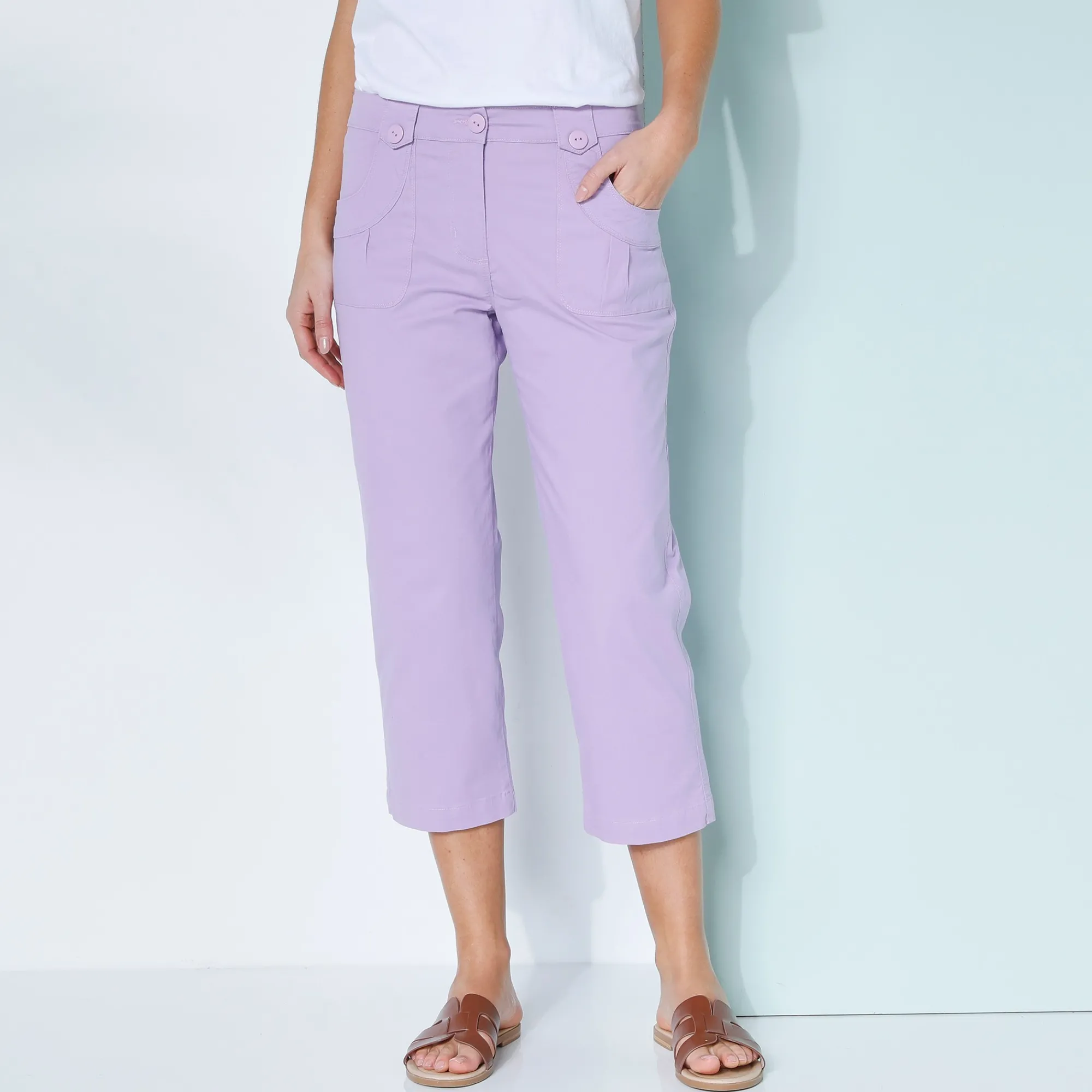 Broek<Blancheporte Rechte 7/8-broek met stretch parma
