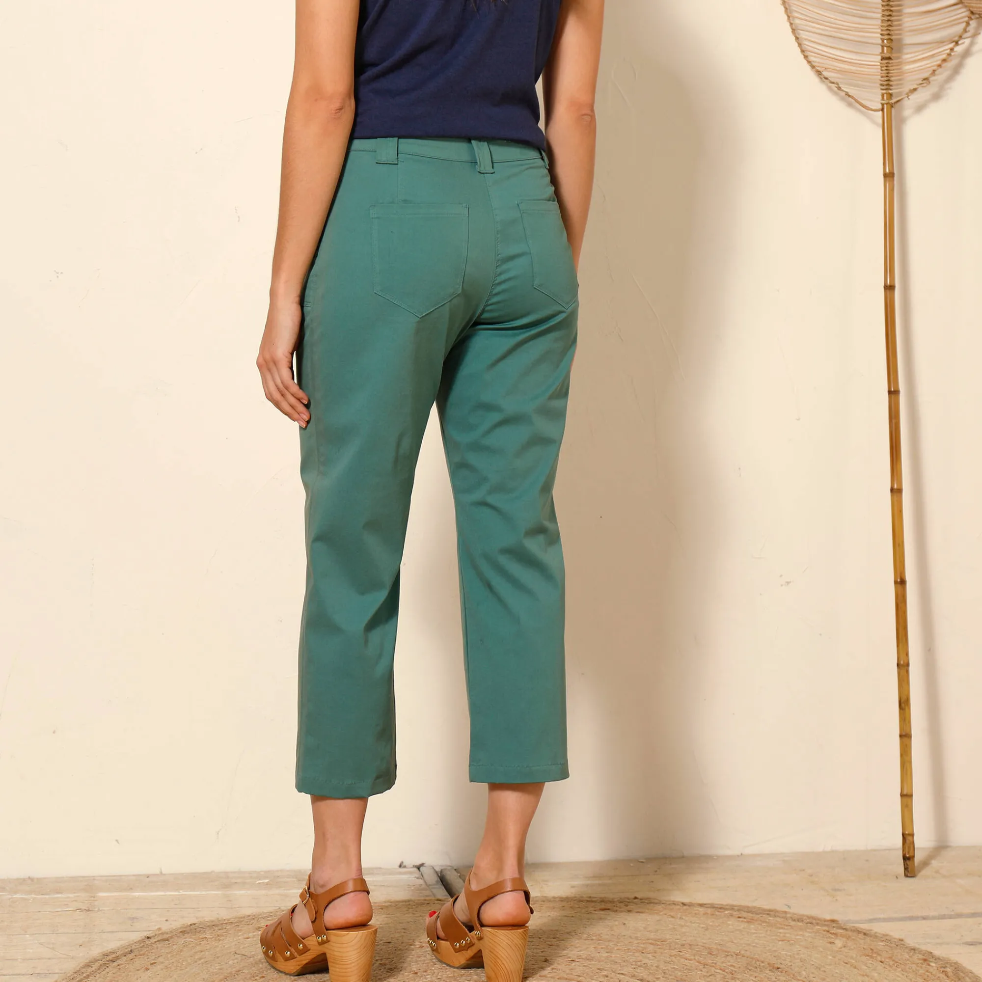 Broek<Blancheporte Rechte 7/8-broek met stretch donkerkaki