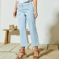 Broek<Blancheporte Rechte 7/8-broek met stretch hemelsblauw