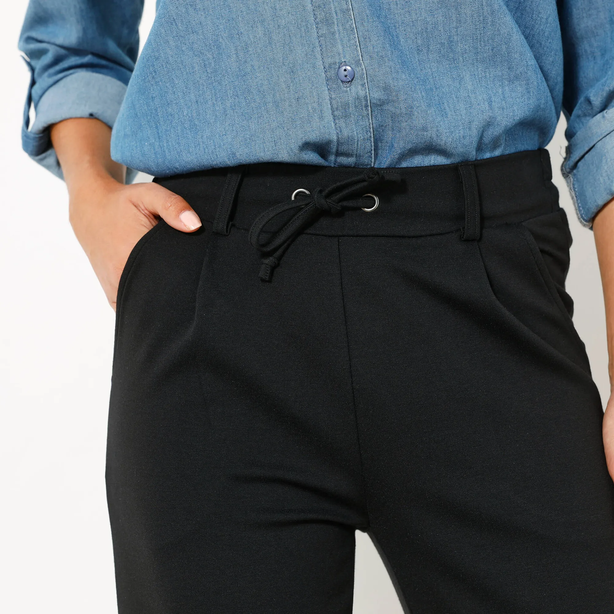 Broek<Blancheporte Rechte broek, milanotricot zwart