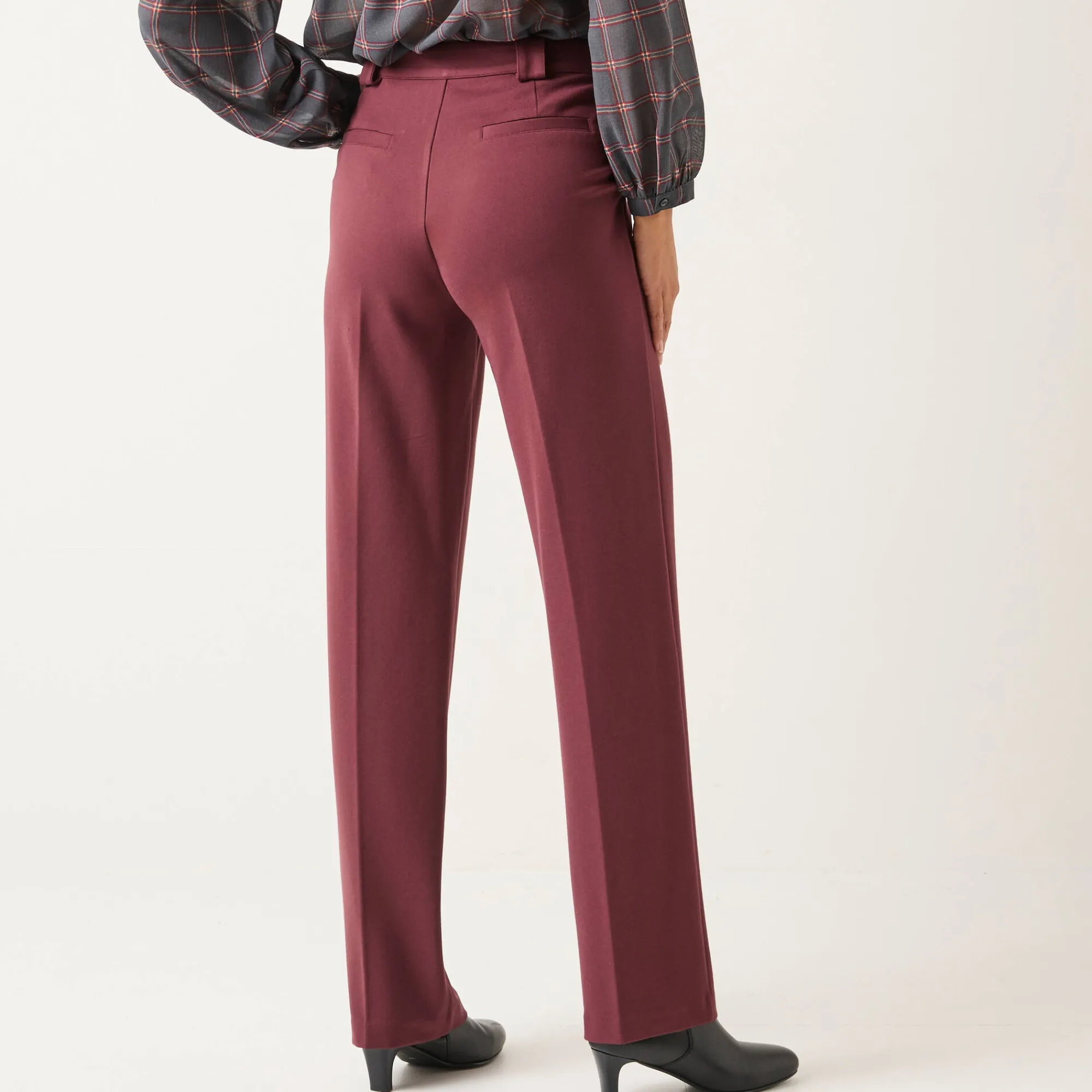 Broek<Blancheporte Rechte broek, milanotricot bordeaux