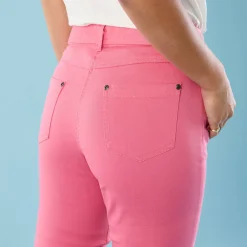 Broek<Blancheporte Rechte broek, speciaal voor kleine lengtes DONKERROZE