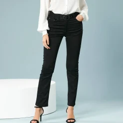 Broek<Blancheporte Rechte broek, speciaal voor kleine lengtes zwart