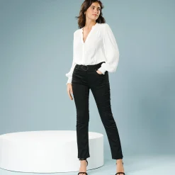 Broek<Blancheporte Rechte broek, speciaal voor kleine lengtes zwart