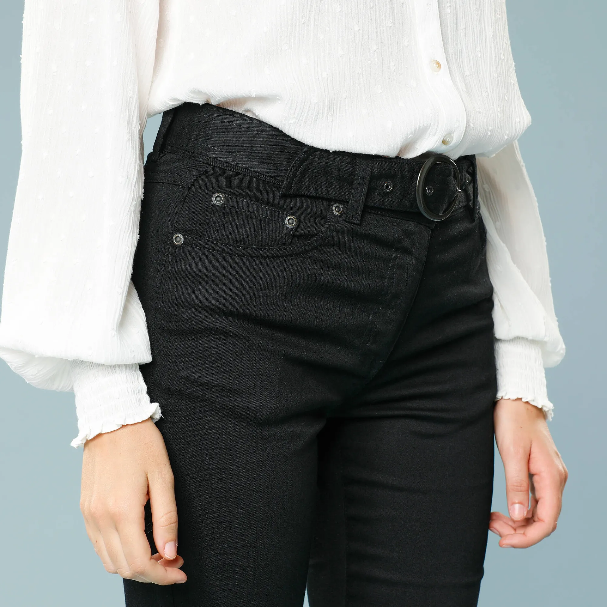 Broek<Blancheporte Rechte broek, speciaal voor kleine lengtes zwart