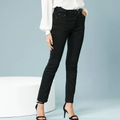 Broek<Blancheporte Rechte broek, speciaal voor kleine lengtes zwart