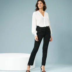 Broek<Blancheporte Rechte broek, speciaal voor kleine lengtes zwart