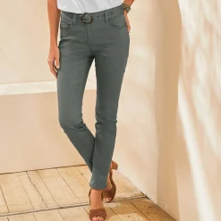 Broek<Blancheporte Rechte broek, speciaal voor kleine lengtes bronskleur