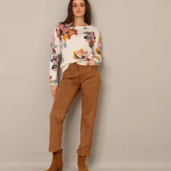 Broek<Blancheporte Rechte broek, suedinetricot hazelnootbruin