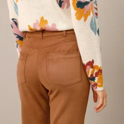 Broek<Blancheporte Rechte broek, suedinetricot hazelnootbruin