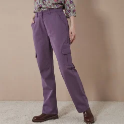 Broek<Blancheporte Rechte cargobroek pruim