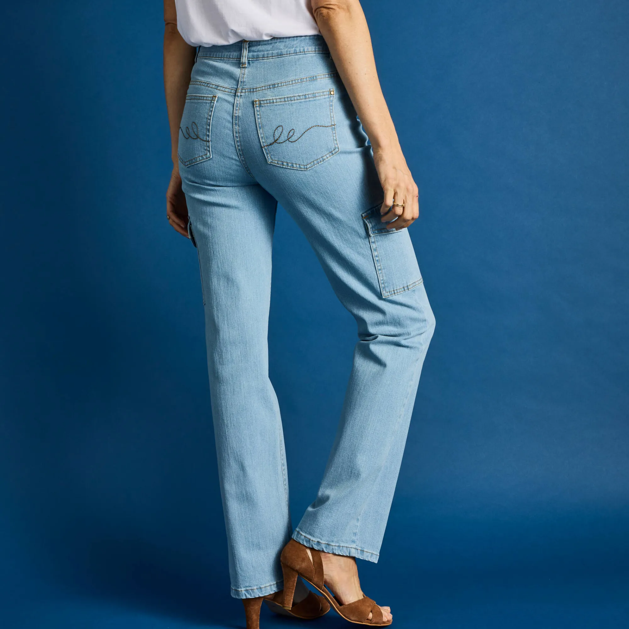 Jeans<Blancheporte Rechte cargobroek bleached
