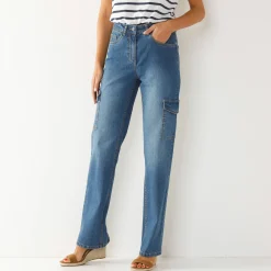Jeans<Blancheporte Rechte cargobroek stone
