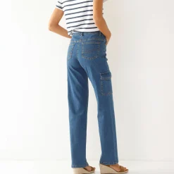Jeans<Blancheporte Rechte cargobroek stone