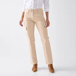 Jeans<Blancheporte Rechte cargojeans zandkleur