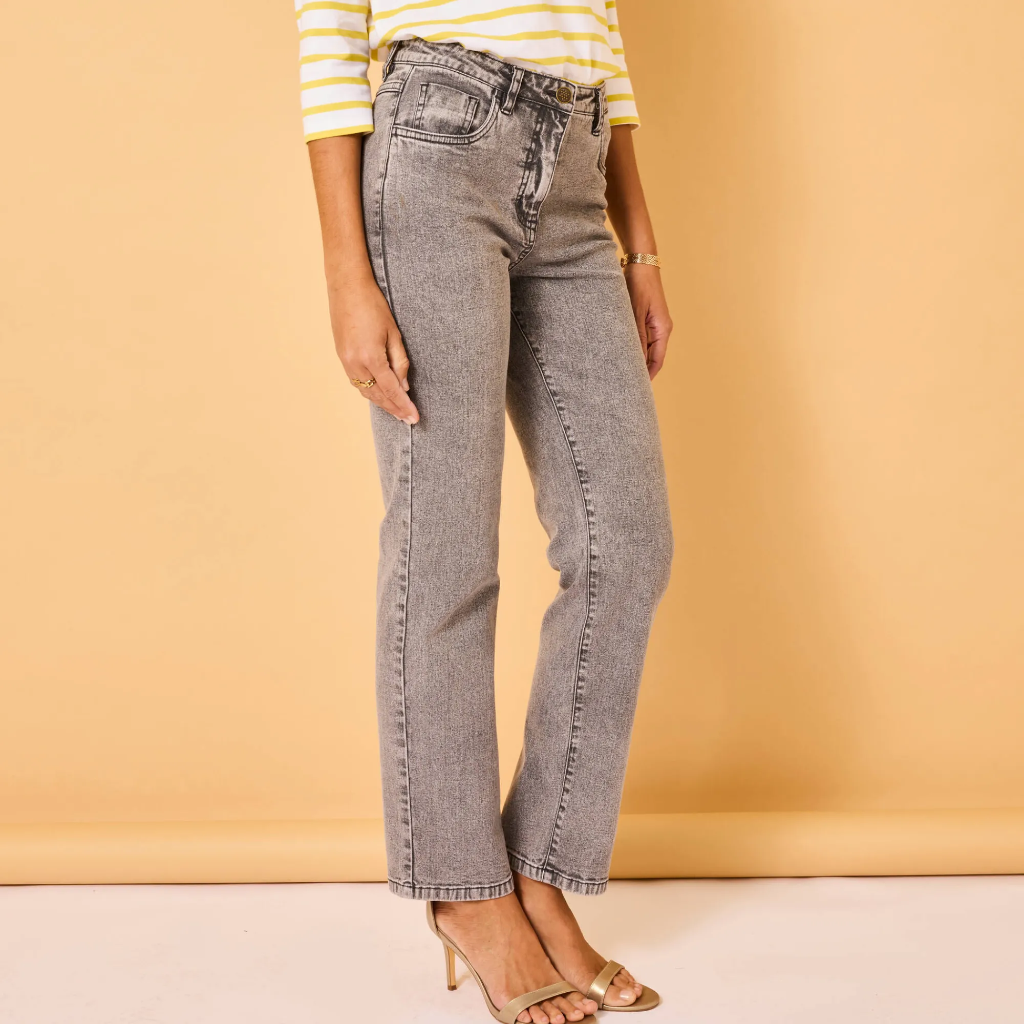 Jeans<Blancheporte Rechte jeans met 5 zakken grijs