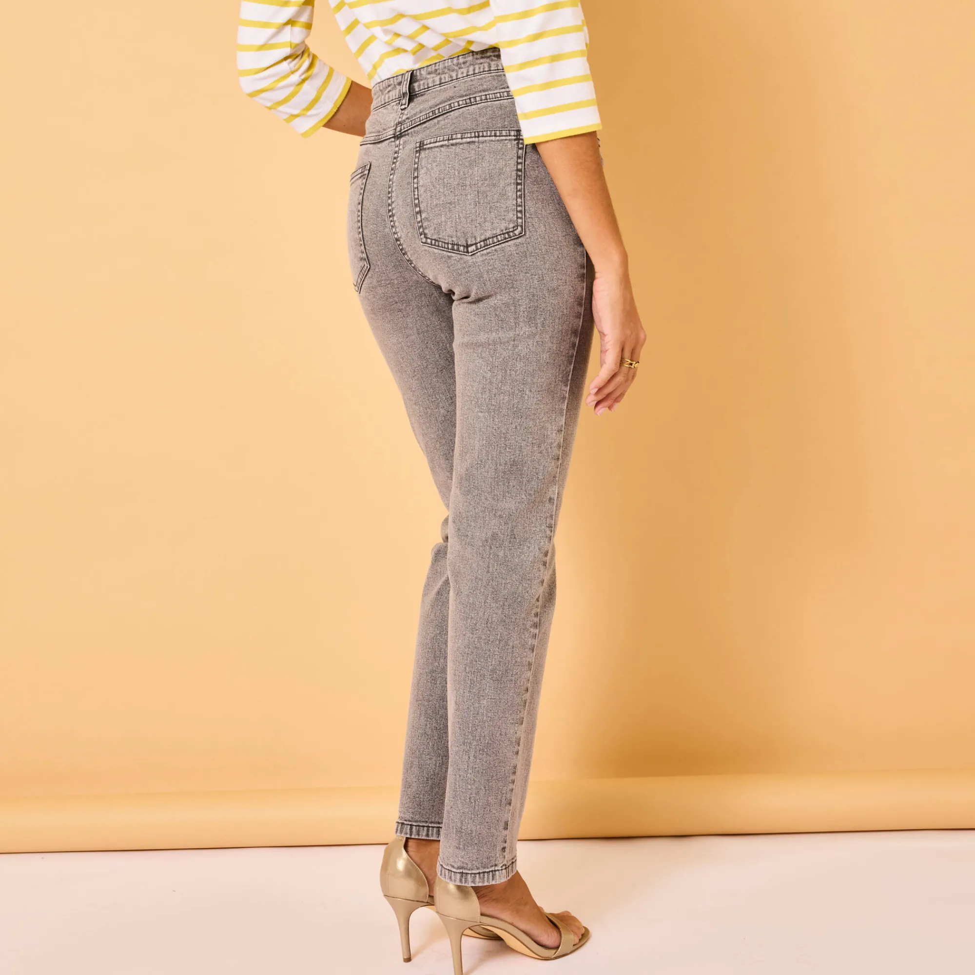 Jeans<Blancheporte Rechte jeans met 5 zakken grijs
