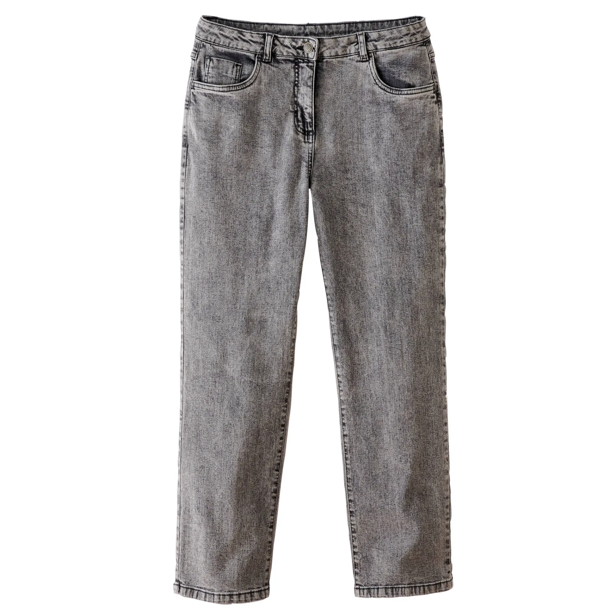 Jeans<Blancheporte Rechte jeans met 5 zakken grijs