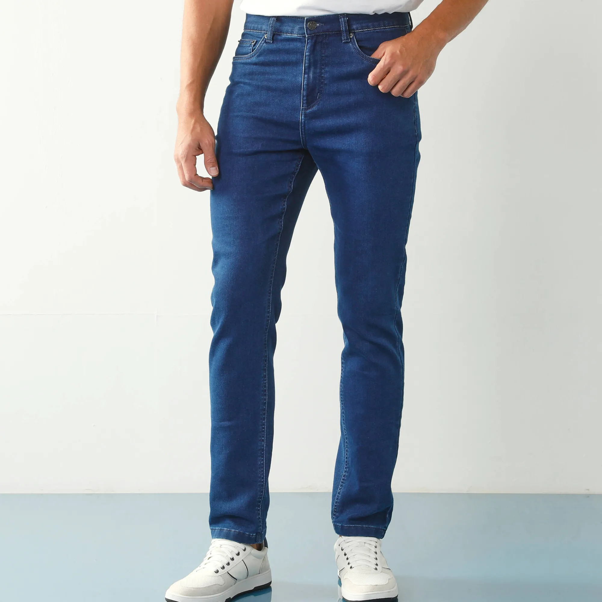 Jeans<Blancheporte Rechte jeans met 5 zakken, ultrastretch denim - L32 stone
