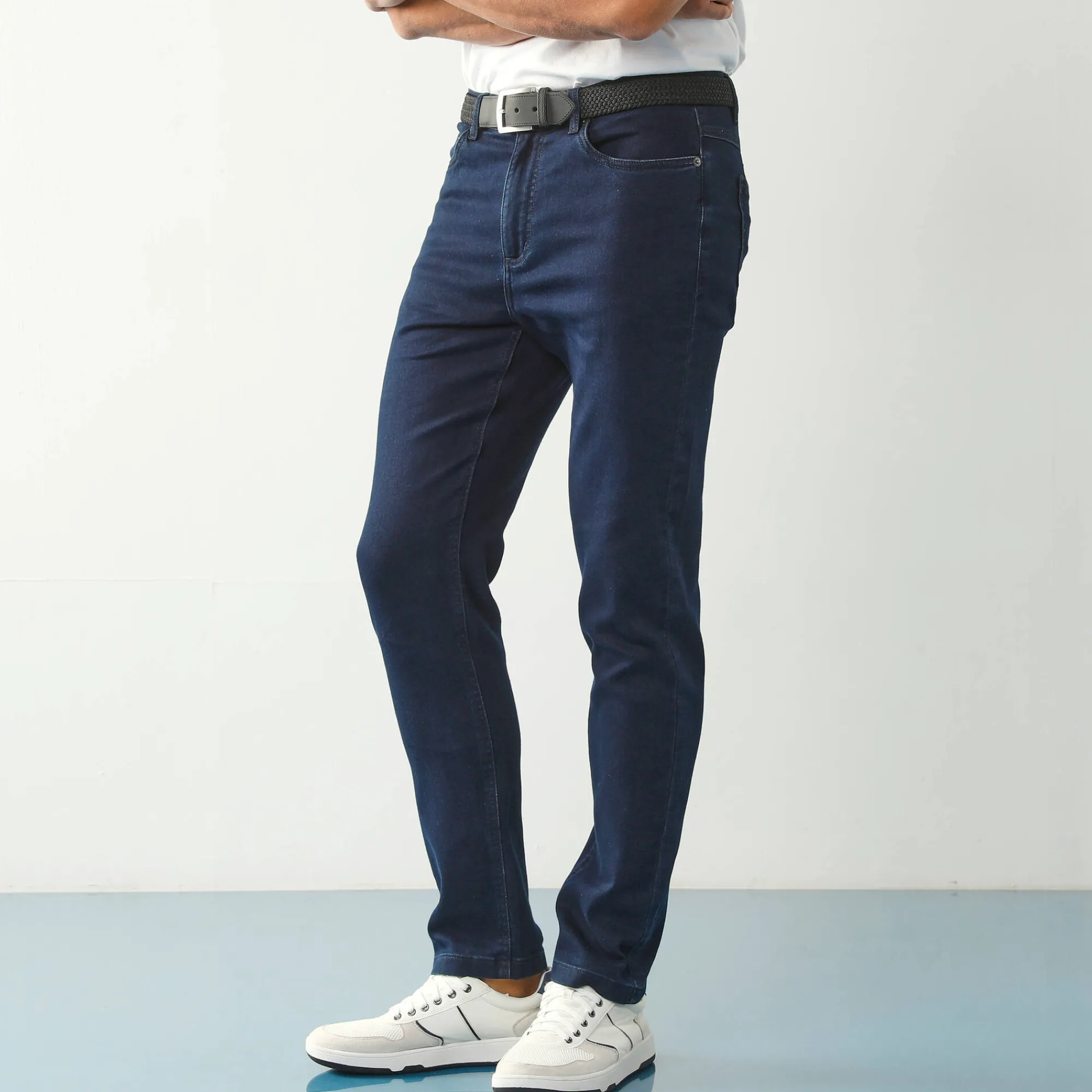 Jeans<Blancheporte Rechte jeans met 5 zakken, ultrastretch denim - L30 dark blue