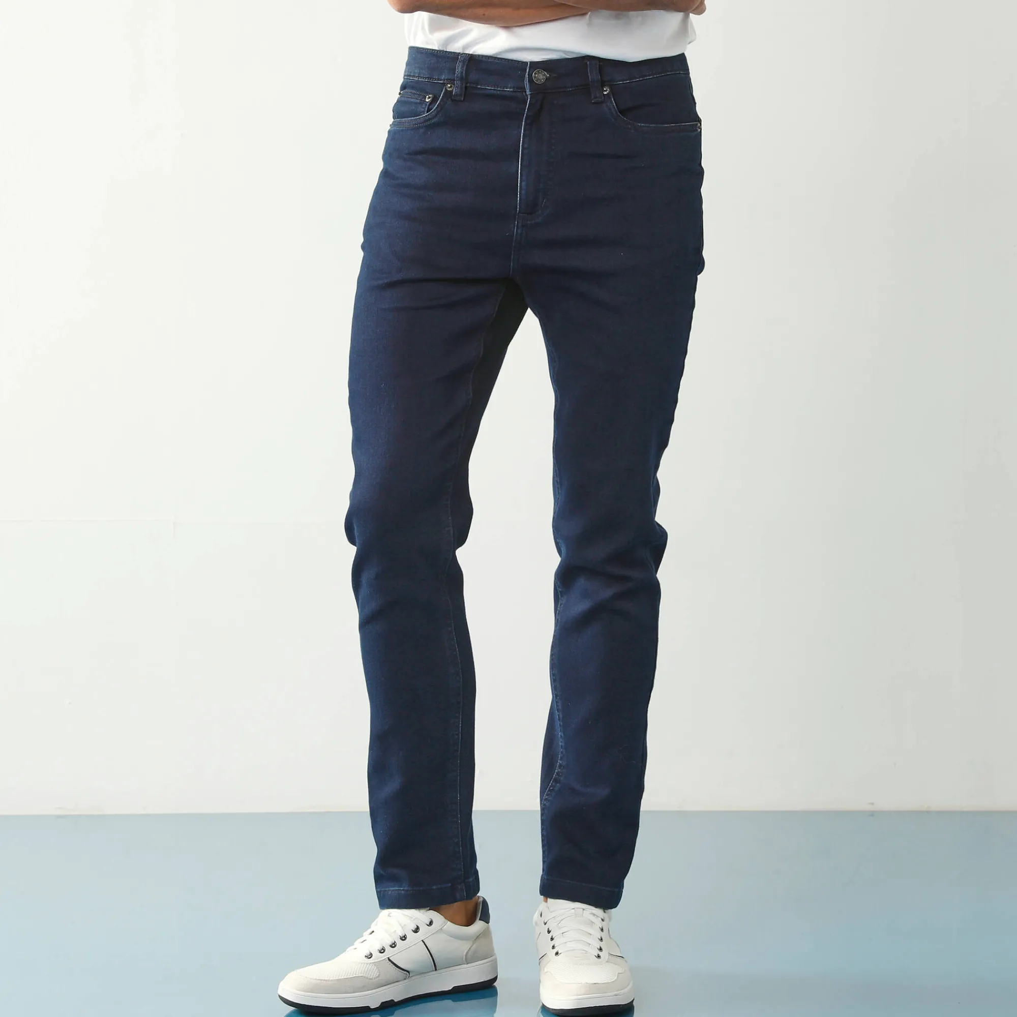 Jeans<Blancheporte Rechte jeans met 5 zakken, ultrastretch denim - L30 dark blue