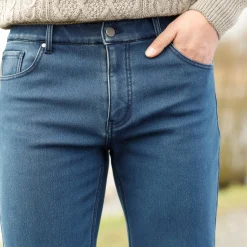 Jeans<Blancheporte Rechte jeans met 5 zakken, binnenkant in microfleece stone