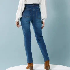 Jeans|Broek<Blancheporte Rechte jeans met deelnaden, kleine lengtes stone
