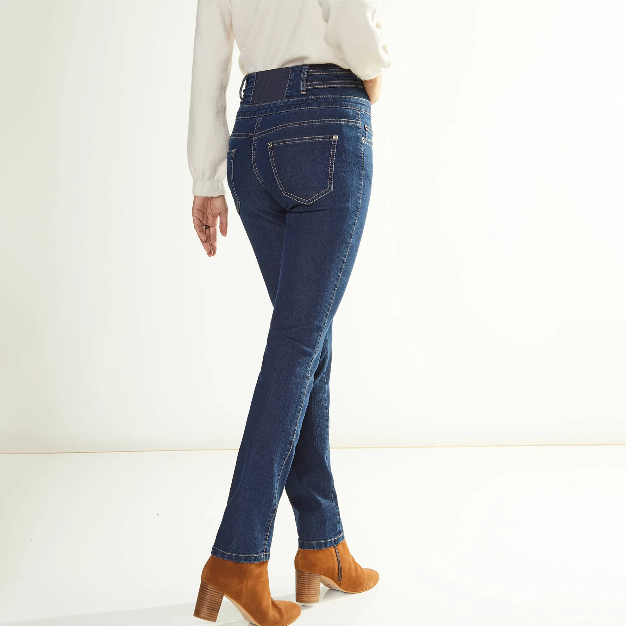 Jeans|Broek<Blancheporte Rechte jeans met hoge taille - kleine lengte raw
