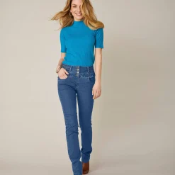 Jeans|Broek<Blancheporte Rechte jeans met hoge taille - kleine lengte stone