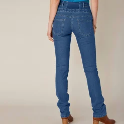 Jeans|Broek<Blancheporte Rechte jeans met hoge taille - kleine lengte stone