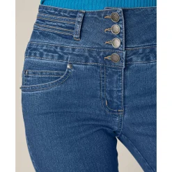 Jeans|Broek<Blancheporte Rechte jeans met hoge taille - kleine lengte stone