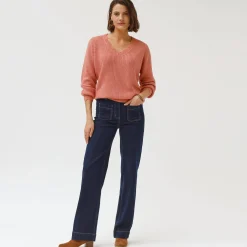 Jeans|Broek<Blancheporte Rechte, ruime jeans, hoge taille raw