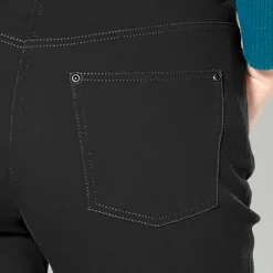 Broek<Colors&Co Rechte stretchbroek zwart
