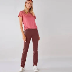 Broek<Colors&Co Rechte stretchbroek chocolade