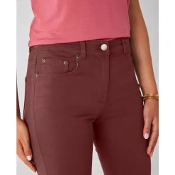 Broek<Colors&Co Rechte stretchbroek chocolade
