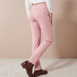 Broek<Colors&Co Rechte stretchbroek blushroze