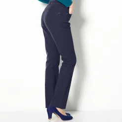 Broek<Colors&Co Rechte stretchbroek marine