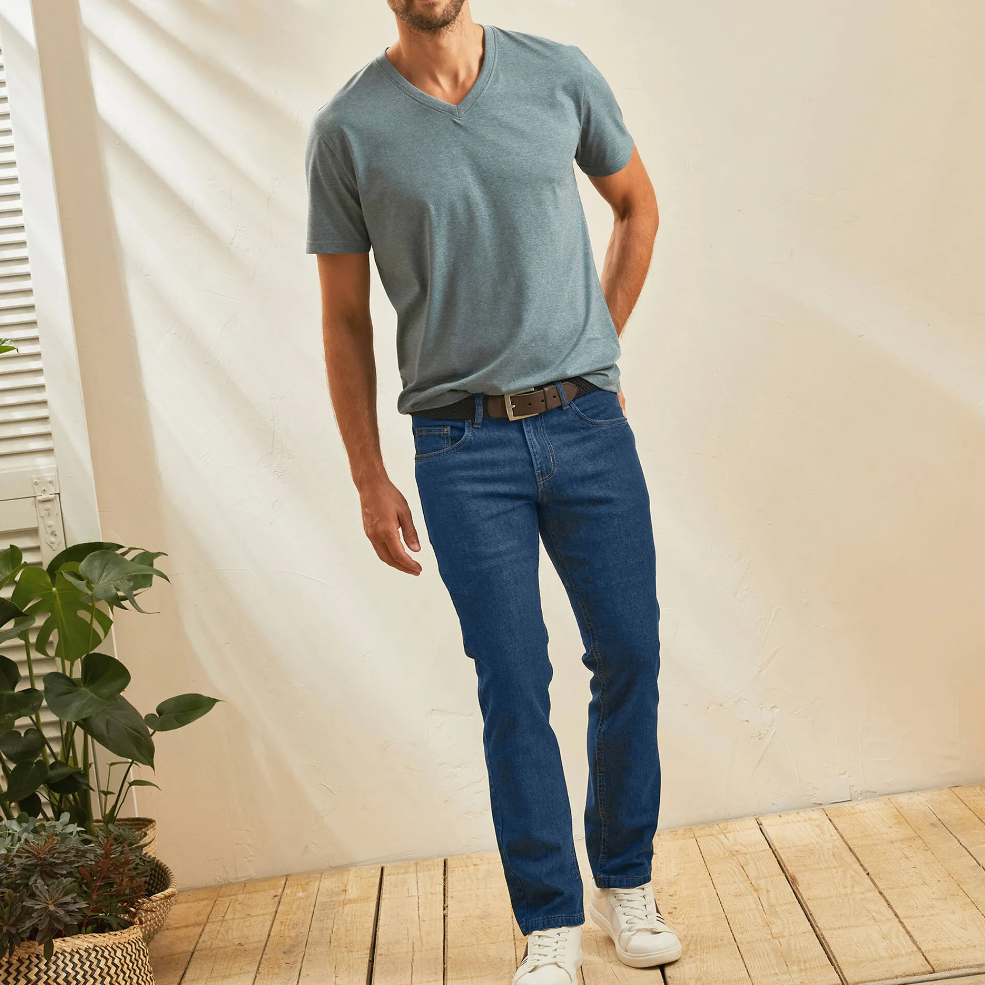 Jeans<Blancheporte Rechte stretchjeans, afgerond onder de buik - binnenpijplengte 72 cm raw