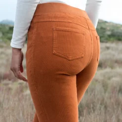 Broek<Blancheporte Rechte "ultracomfort" broek in ribfluweel karamel