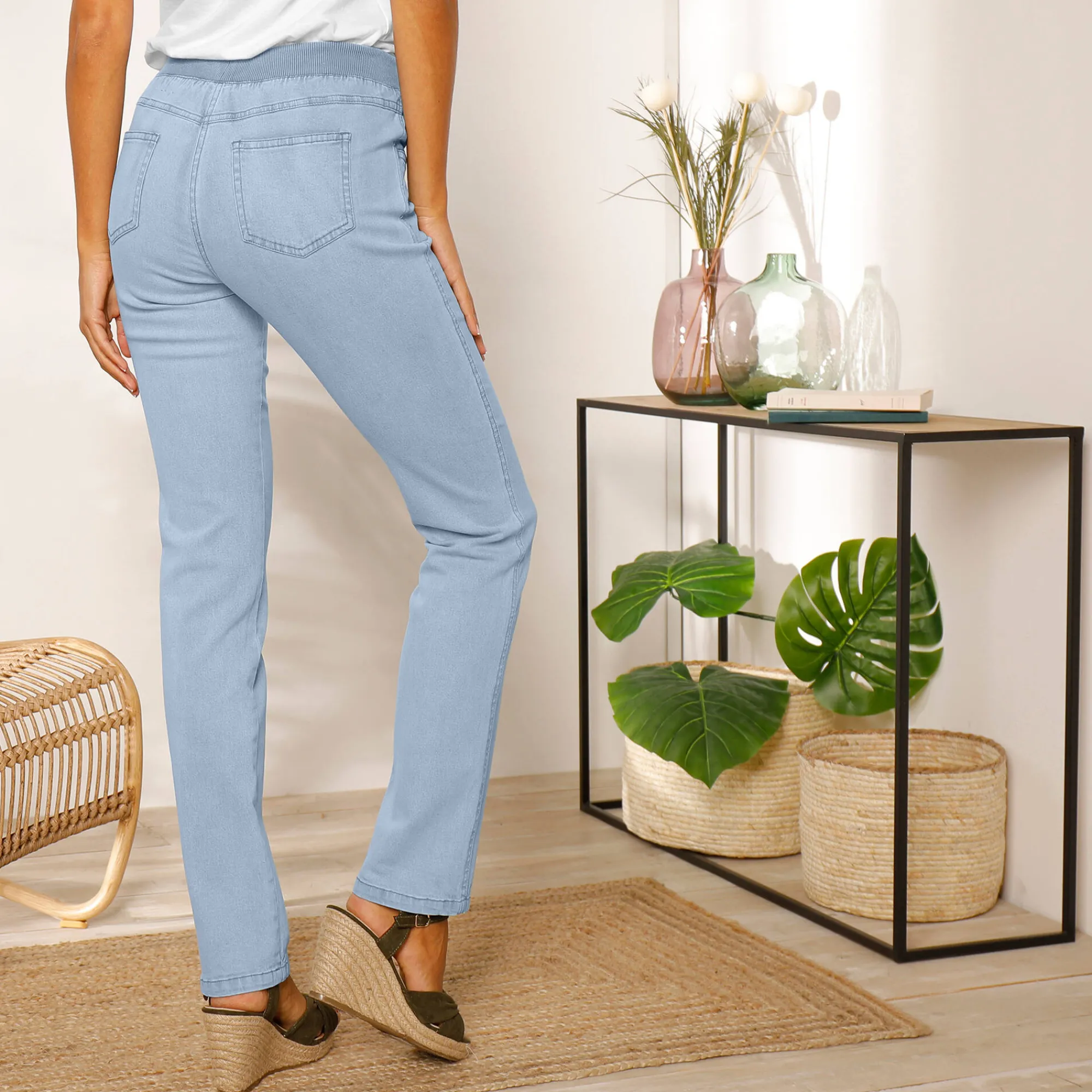 Jeans<Blancheporte Rechte 'ultracomfortabele' jeans met elastische taille bleached