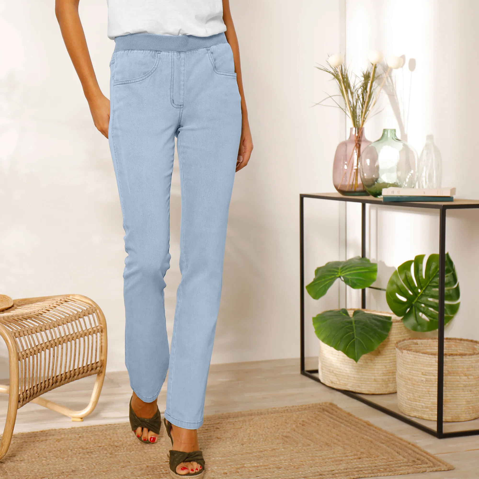 Jeans<Blancheporte Rechte 'ultracomfortabele' jeans met elastische taille bleached