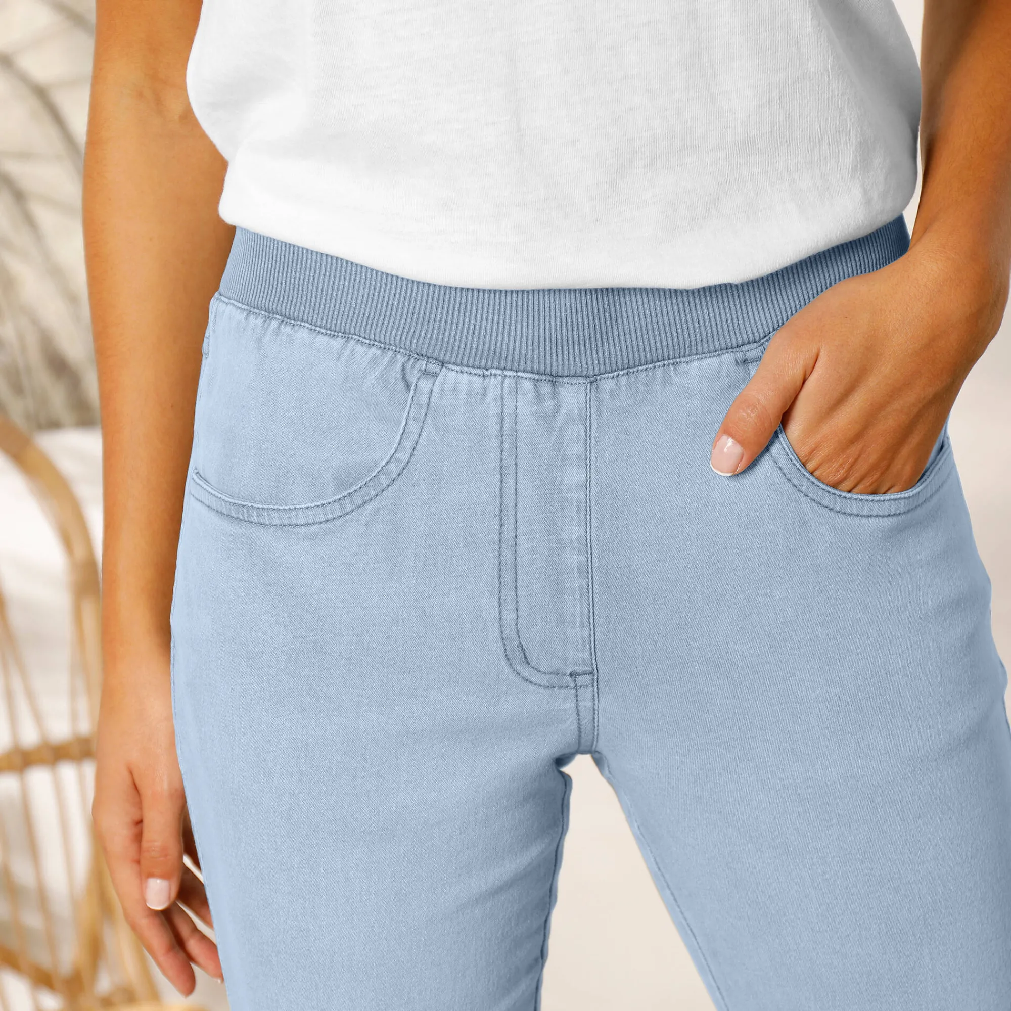 Jeans<Blancheporte Rechte 'ultracomfortabele' jeans met elastische taille bleached