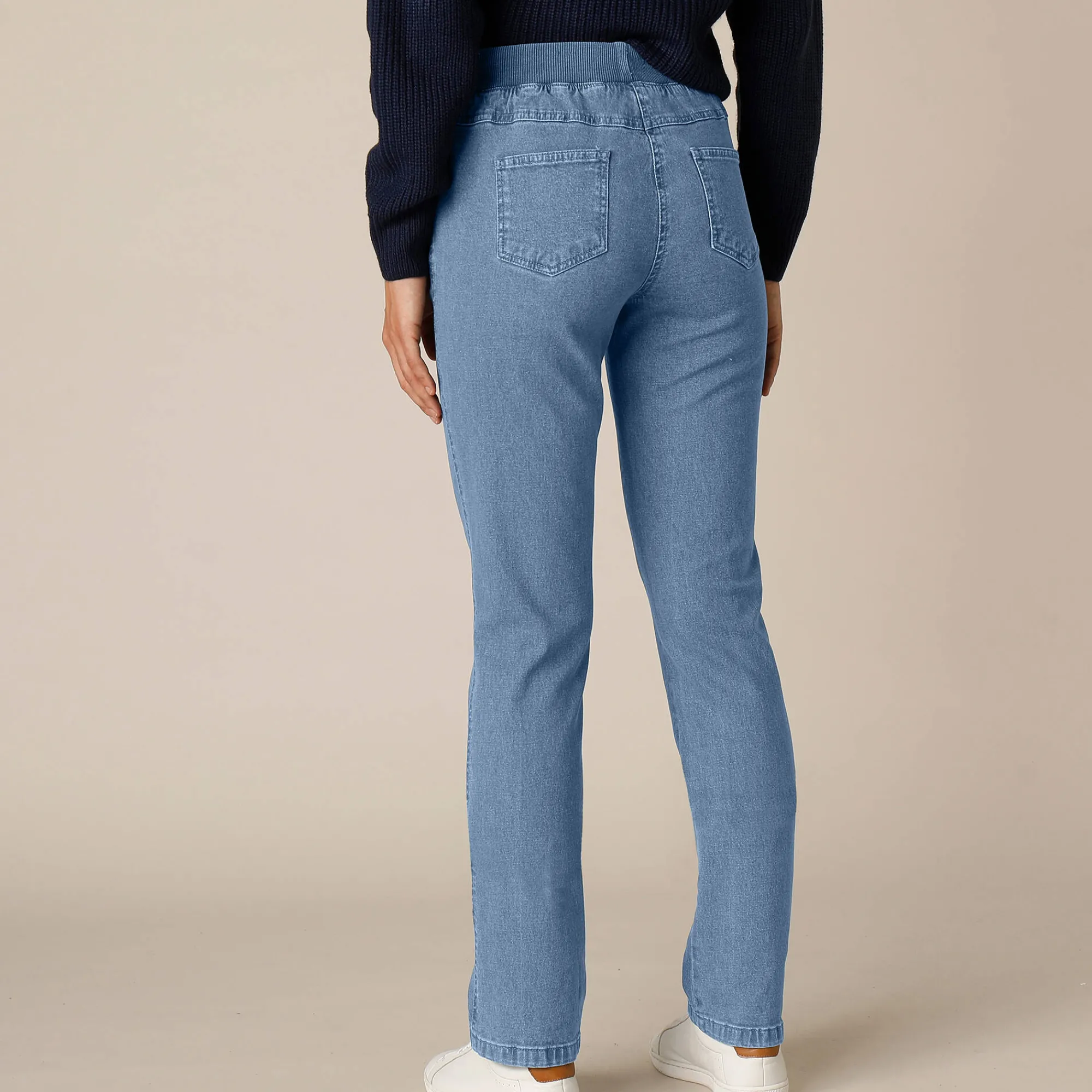 Jeans<Blancheporte Rechte 'ultracomfortabele' jeans met elastische taille DARK BLEACHED